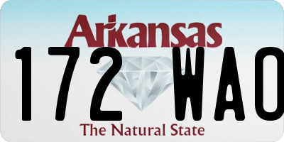 AR license plate 172WAO