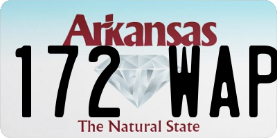 AR license plate 172WAP
