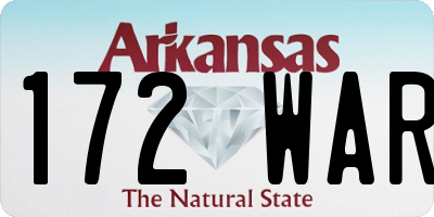 AR license plate 172WAR