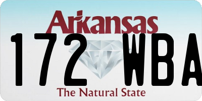 AR license plate 172WBA