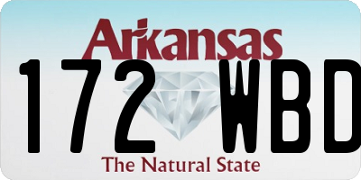 AR license plate 172WBD