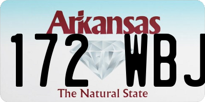 AR license plate 172WBJ