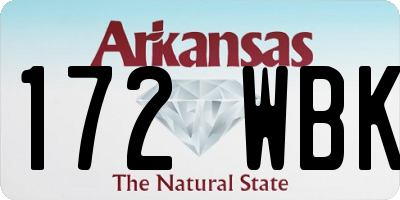 AR license plate 172WBK