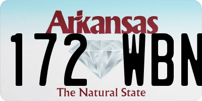 AR license plate 172WBN