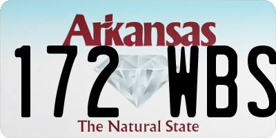 AR license plate 172WBS