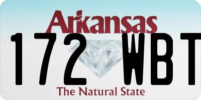 AR license plate 172WBT