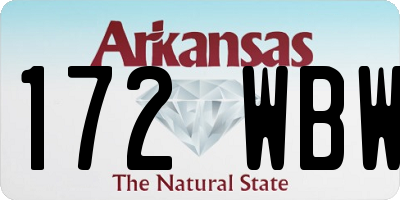 AR license plate 172WBW