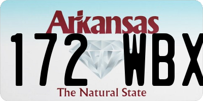 AR license plate 172WBX