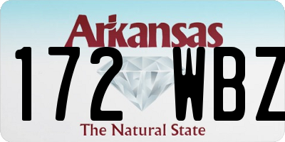 AR license plate 172WBZ