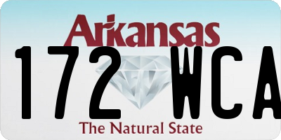 AR license plate 172WCA