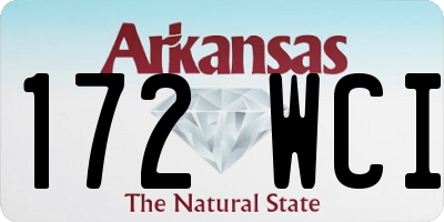 AR license plate 172WCI