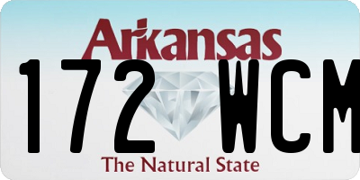 AR license plate 172WCM