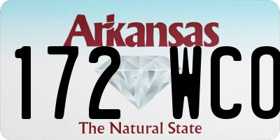 AR license plate 172WCO