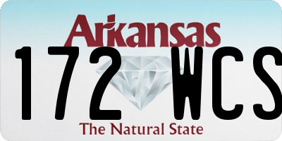 AR license plate 172WCS