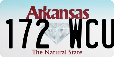 AR license plate 172WCU
