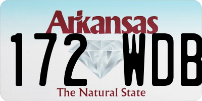 AR license plate 172WDB