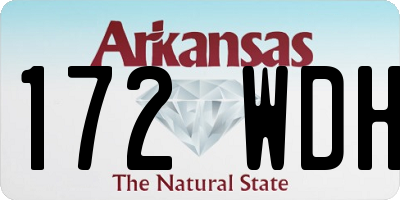 AR license plate 172WDH