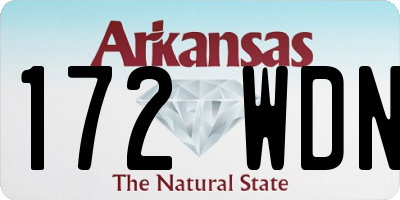 AR license plate 172WDN