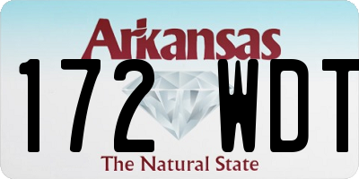 AR license plate 172WDT