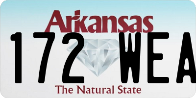 AR license plate 172WEA