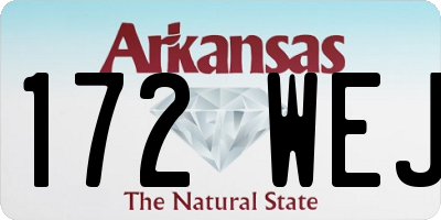 AR license plate 172WEJ