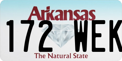 AR license plate 172WEK