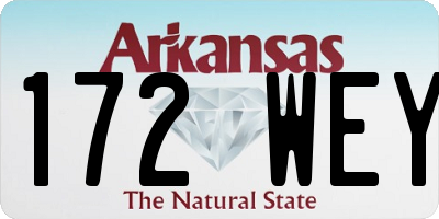 AR license plate 172WEY