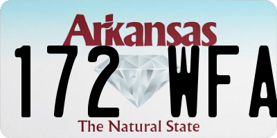 AR license plate 172WFA