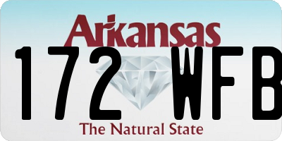 AR license plate 172WFB
