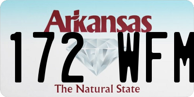 AR license plate 172WFM