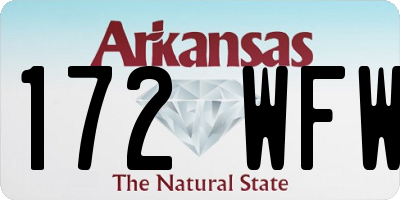 AR license plate 172WFW