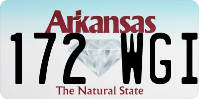 AR license plate 172WGI