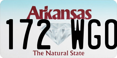 AR license plate 172WGO