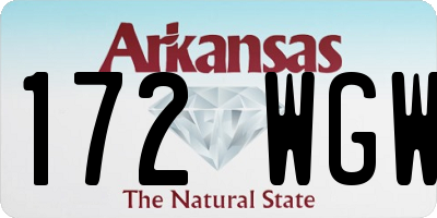 AR license plate 172WGW