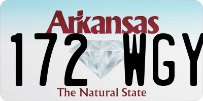 AR license plate 172WGY