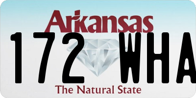 AR license plate 172WHA
