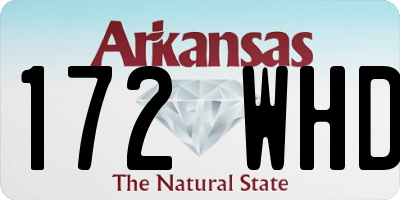 AR license plate 172WHD