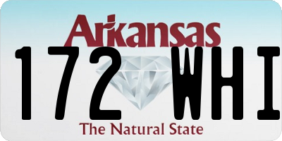 AR license plate 172WHI