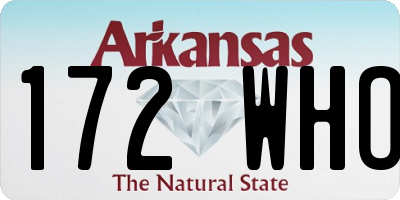 AR license plate 172WHO