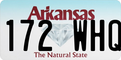 AR license plate 172WHQ