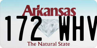 AR license plate 172WHV