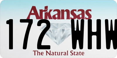 AR license plate 172WHW