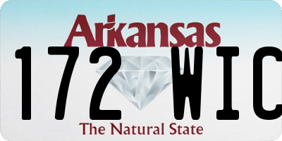 AR license plate 172WIC
