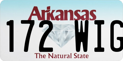 AR license plate 172WIG