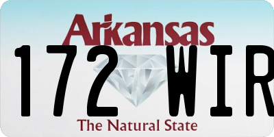 AR license plate 172WIR