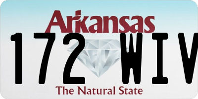 AR license plate 172WIV