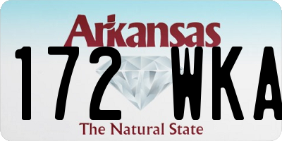AR license plate 172WKA