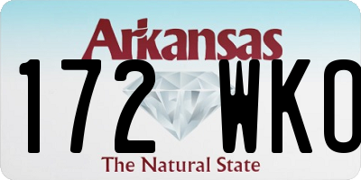 AR license plate 172WKO