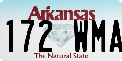 AR license plate 172WMA