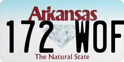 AR license plate 172WOF
